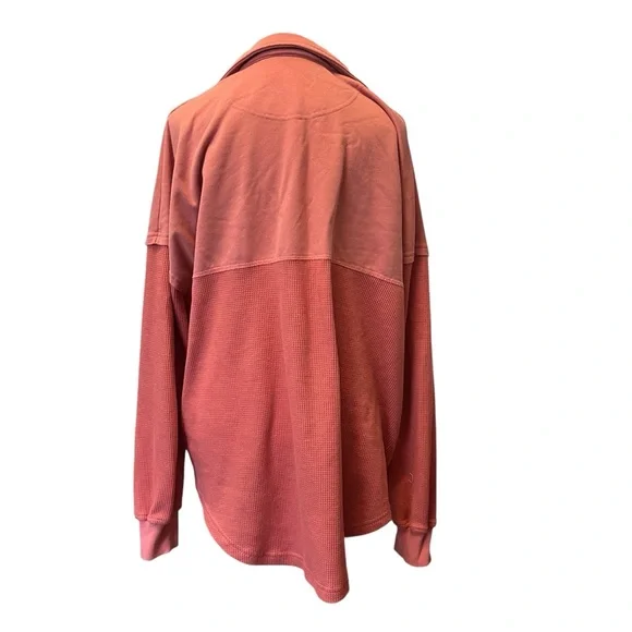 Waffle Knit Half-Zip Pullover Sweatshirt - Picture 3 of 8